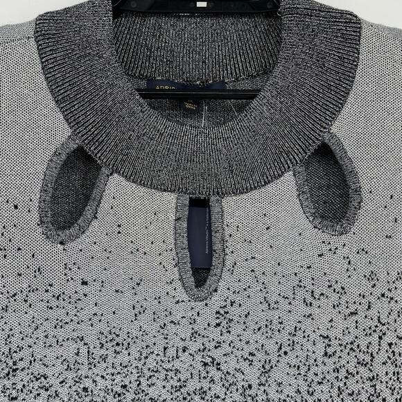 Adrienne Vittadini Sparkly Womens Sweater Sz 1X Holiday Keyhole Ombre Metallic - Picture 2 of 9